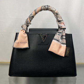 LOUIS VUITTON Capucines PM Black Taurillon Top Handle Bag