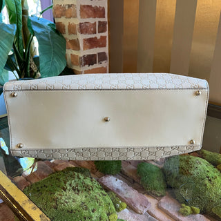 GUCCI Piston Guccissima White Leather Tote