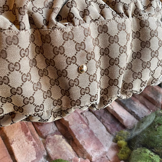 GUCCI Abbey D-Ring Beige White GG Canvas Shoulder Bag