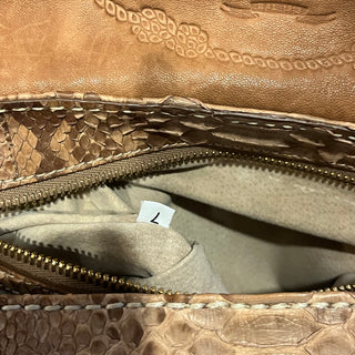 PRADA Pitone Delave Flap Beige Snakeskin Shoulder Bag