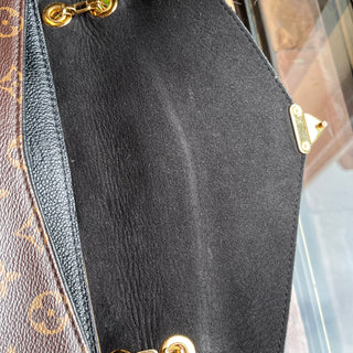 LOUIS VUITTON Pallas Chain Noir Monogram Canvas Leather Crossbody Bag