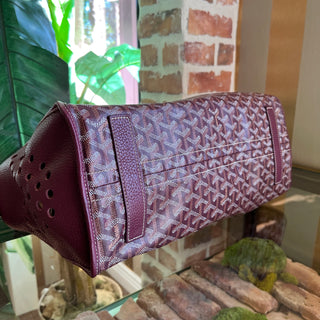 GOYARD Burgundy Chevroches Calfskin & Goyardine Canvas Sac Hardy Pet Carrier PM