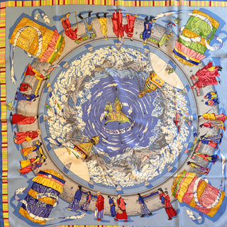 HERMES Prieves Au Vevt Silk Scarf