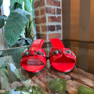 BALENCIAGA Cagole Red Patent Leather Kitten Heels SZ36(6US)