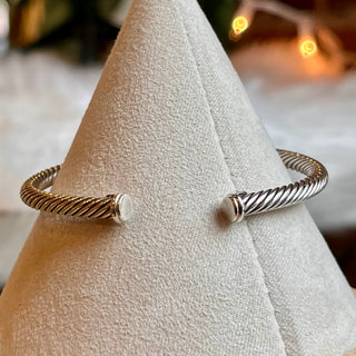 DAVID YURMAN Pave Diamond Square Cable Cuff Bracelet