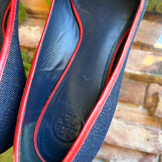TORY BURCH Denim Ballet Flats SZ11
