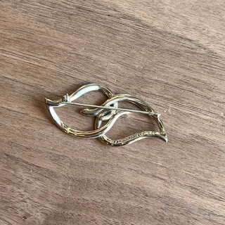 TIFFANY & CO Two Leaf 925 Sterling Silver Vintage Brooch