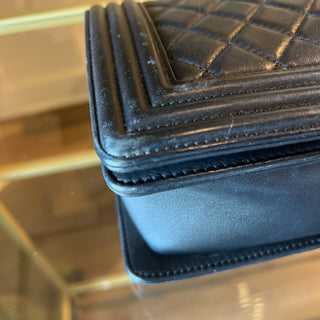 CHANEL Lambskin Quilted Medium Boy Flap Black