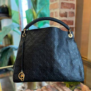 LOUIS VUITTON Artsy MM Black Monogram Empreinte Leather Hobo Bag