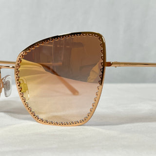 DOLCE&GABBANA DG2212 1298/8F Rose Gold Mirrored Oversized Sunglasses