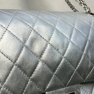 CHANEL Reissue 2.25 227 Jumbo Flap Silver Classic Calfskin Quilted Shoulder Bag