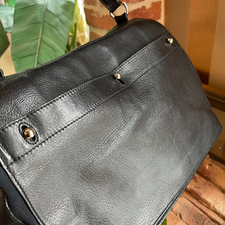 SAINT LAURENT Muse Black Leather Tote Bag