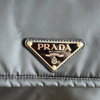 PRADA Black Nylon Padded Puffer Messenger Bag
