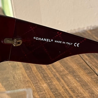 CHANEL 5080-B Red Swarovski Crystal Oversized Sunglasses