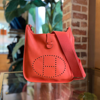 HERMES Evelyne PM III Bougainvillea Epsom Leather Crossbody Bag