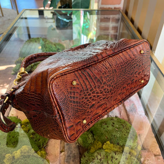 BRAHMIN Elisa Pecan Melbourne Croc-Embossed Shoulder Bag
