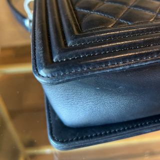 CHANEL Lambskin Quilted Medium Boy Flap Black