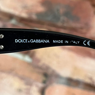 DOLCE&GABBANA 6030B Black Acetate DG Crystal Round Sunglasses
