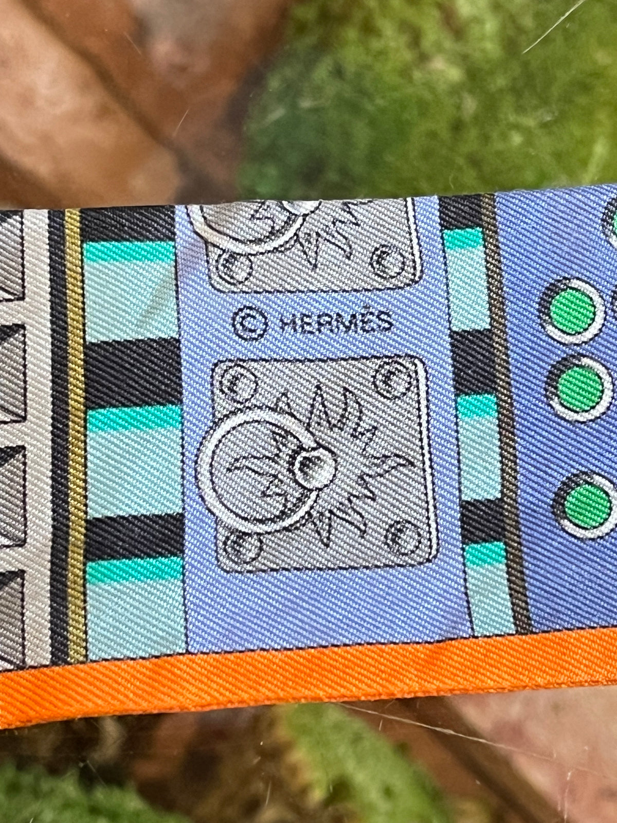 Hermes Hardware Pattern Twilly Scarf