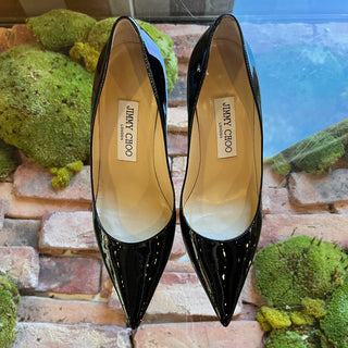JIMMYCHOO Black Pointed Patent Leather Heels SZ 36.5 (US 6.5)