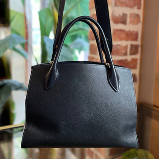 PRADA Black Monochrome Saffiano Leather Tote