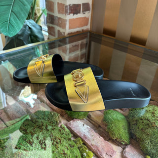 VERSACE Gold Tribute Slides SZ 39