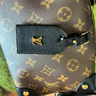 LOUIS VUITTON Petite Malle Souple Black Monogram Canvas Top Handle Bag