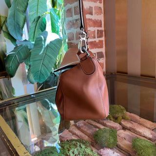 LOEWE Medium Puzzle Brown Classic Calfskin Leather Shoulder Bag
