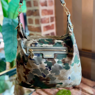 MZ WALLACE Camo Green Canvas Hobo