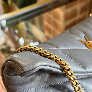 SAINT LAURENT Toy Gray Nappa Lambskin Puffer Shoulder Bag