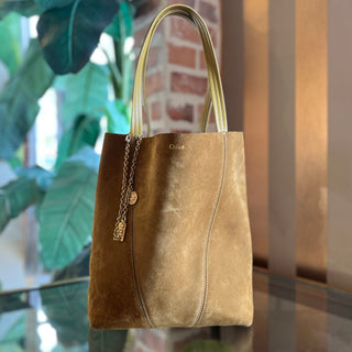 CHLOE Spin Medium Tan Suede Tote