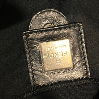 FENDI Baguette Small Black Neoprene Shoulder Bag