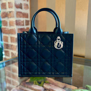 DIOR Small Black Macrocannage Book Tote