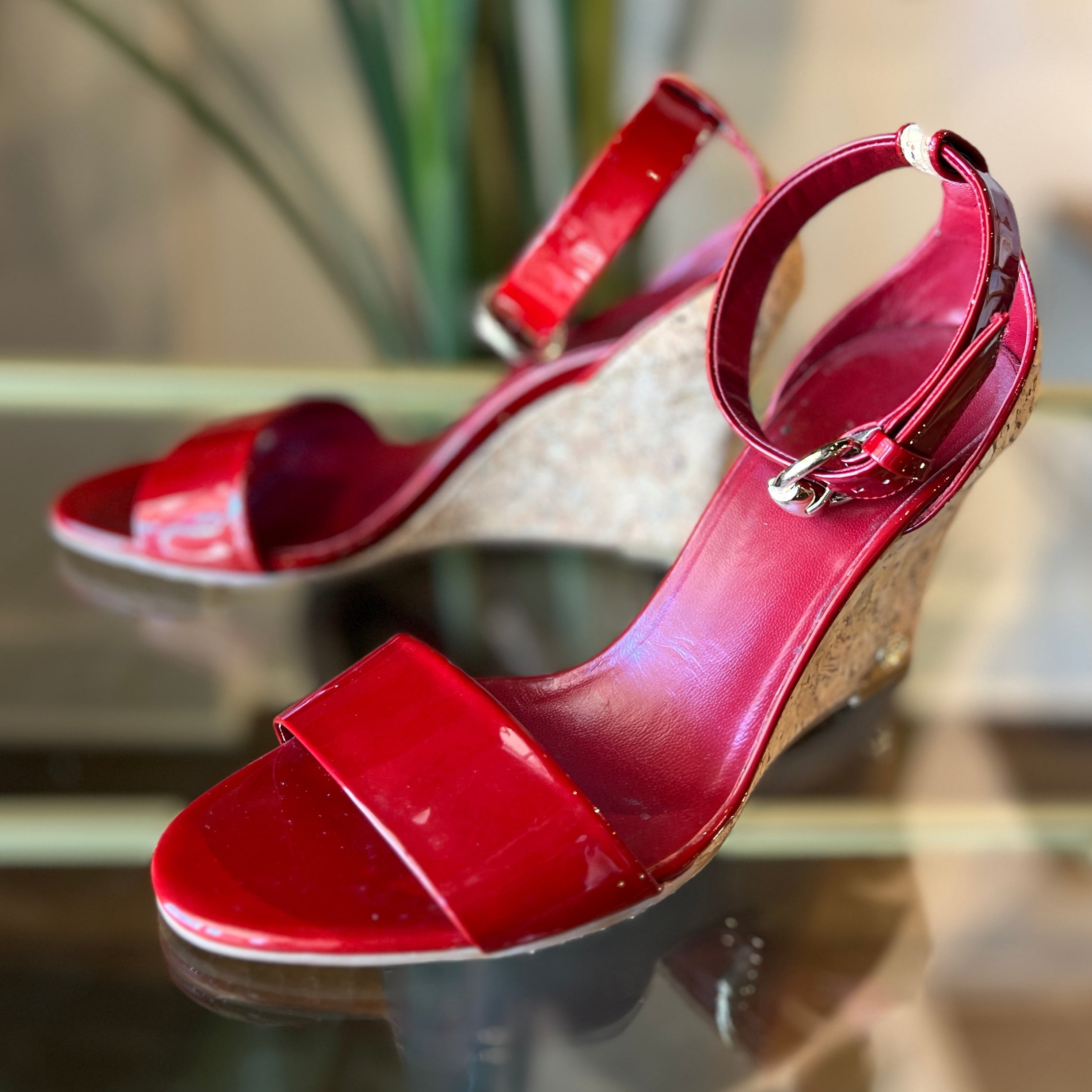 GUCCI Red Patent Slingback Heels SZ 6.5