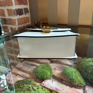 GUCCI White Leather Mini Sylvie Top Handle Bag