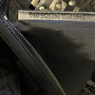 FENDI Black Zucchino Canvas Shoulder Bag