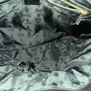 GUCCI Queen Bow Dialux Black Shiny Coated Canvas Hobo Bag