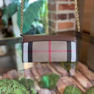 BURBERRY Henley House Check Canvas Crossbody Bag