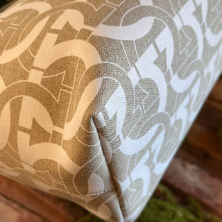 SALVATORE FERRAGAMO Gancini Travel Beige Canvas Tote Bag