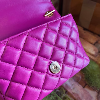 VERSACE Dark Fuchsia Quilted La Medusa Chain Crossbody
