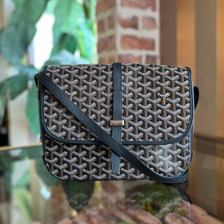 GOYARD Belvedere II Messenger MM Black Goyardine Canvas Crossbody