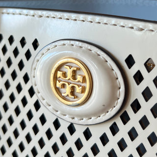 TORY BURCH Robinson Small Perforated Leather Satchel