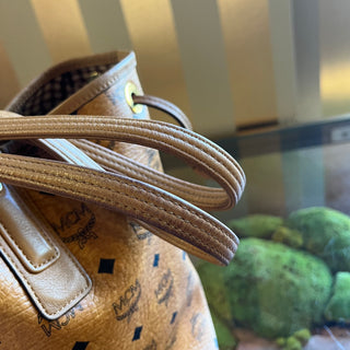 MCM Liz Reversible Cognac Visetos Monogram Canvas Tote