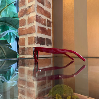 SAINT LAURENT SL51 003 Red Acetate Square Sunglasses