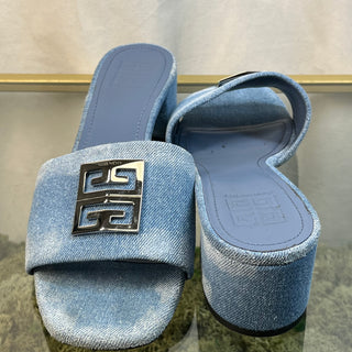 GIVENCHY Blue Denim 4G Mules SZ41