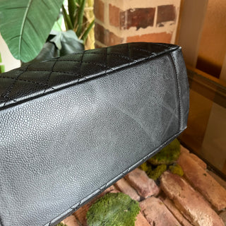 CHANEL GST Grand Shopper Black Caviar Leather Quilted Tote