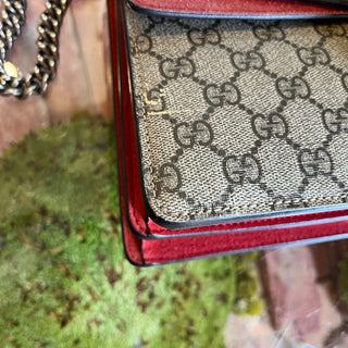 GUCCI Dionysus Medium GG Supreme Monogram Red Shoulder Bag