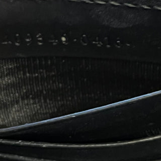GUCCI Black GG Embossed Leather Interlocking G Wallet on Chain