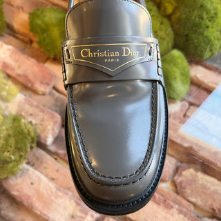DIOR Gray Calfskin Leather Loafers SZ 35.5 (US 5.5)