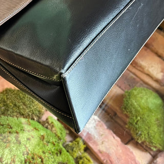 LOEWE Velazquez Black Handbag with Gold Top Handle